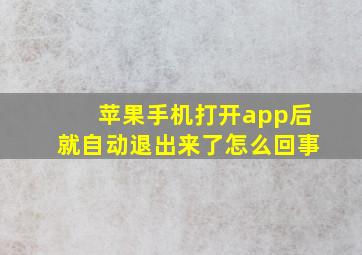 苹果手机打开app后就自动退出来了怎么回事