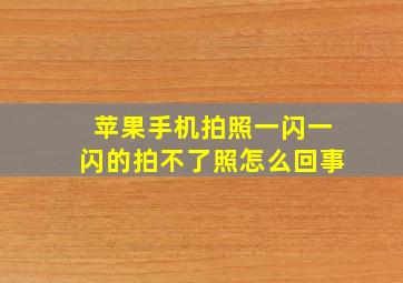 苹果手机拍照一闪一闪的拍不了照怎么回事