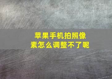 苹果手机拍照像素怎么调整不了呢