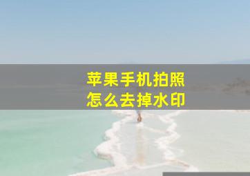 苹果手机拍照怎么去掉水印