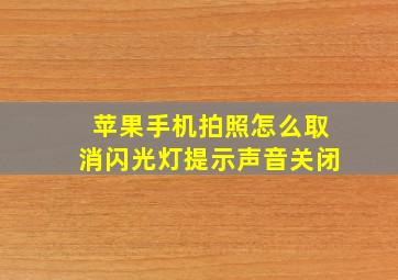 苹果手机拍照怎么取消闪光灯提示声音关闭