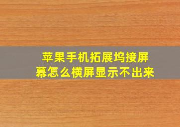 苹果手机拓展坞接屏幕怎么横屏显示不出来