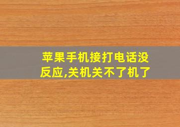 苹果手机接打电话没反应,关机关不了机了