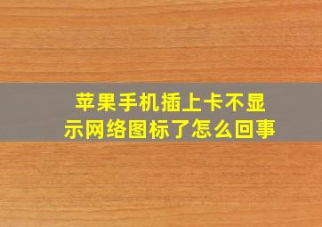 苹果手机插上卡不显示网络图标了怎么回事