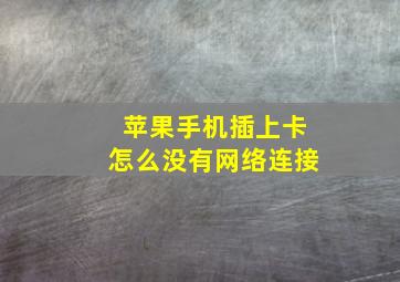 苹果手机插上卡怎么没有网络连接