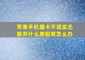 苹果手机插卡不现实无服务什么原因呢怎么办