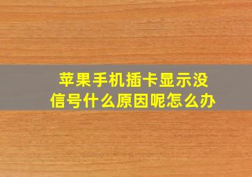 苹果手机插卡显示没信号什么原因呢怎么办