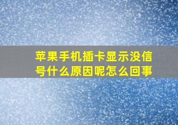 苹果手机插卡显示没信号什么原因呢怎么回事