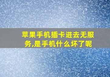 苹果手机插卡进去无服务,是手机什么坏了呢