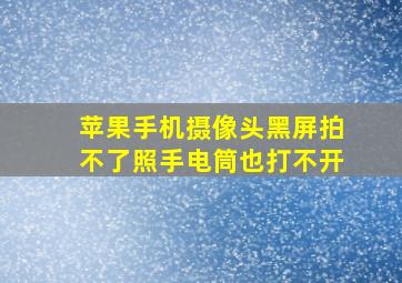 苹果手机摄像头黑屏拍不了照手电筒也打不开