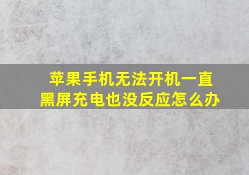 苹果手机无法开机一直黑屏充电也没反应怎么办