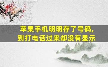 苹果手机明明存了号码,到打电话过来却没有显示