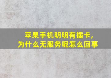 苹果手机明明有插卡,为什么无服务呢怎么回事