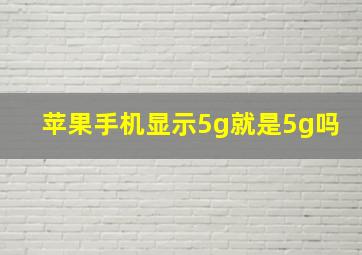 苹果手机显示5g就是5g吗