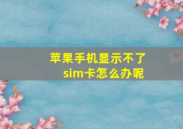 苹果手机显示不了sim卡怎么办呢