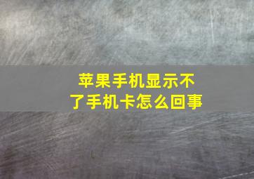 苹果手机显示不了手机卡怎么回事