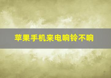 苹果手机来电响铃不响