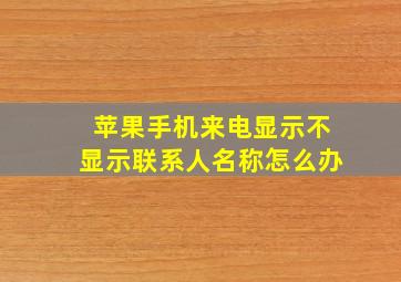 苹果手机来电显示不显示联系人名称怎么办