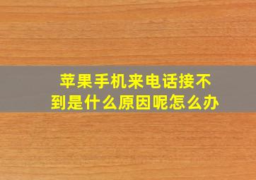 苹果手机来电话接不到是什么原因呢怎么办