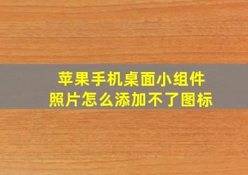 苹果手机桌面小组件照片怎么添加不了图标