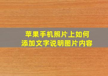 苹果手机照片上如何添加文字说明图片内容