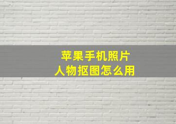 苹果手机照片人物抠图怎么用