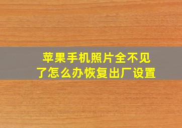 苹果手机照片全不见了怎么办恢复出厂设置