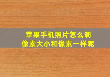 苹果手机照片怎么调像素大小和像素一样呢