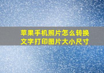 苹果手机照片怎么转换文字打印图片大小尺寸