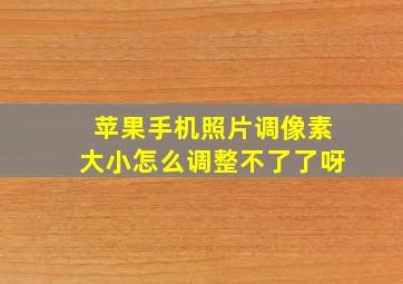 苹果手机照片调像素大小怎么调整不了了呀