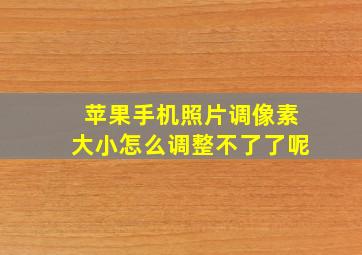 苹果手机照片调像素大小怎么调整不了了呢