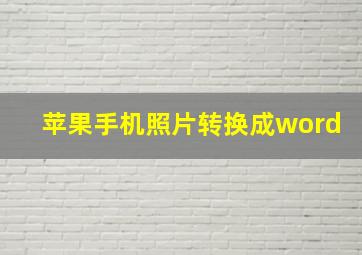 苹果手机照片转换成word