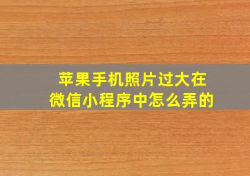 苹果手机照片过大在微信小程序中怎么弄的