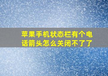 苹果手机状态栏有个电话箭头怎么关闭不了了