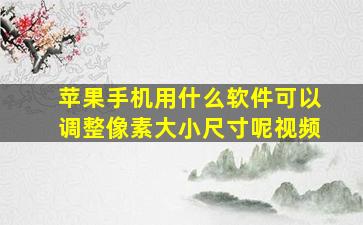 苹果手机用什么软件可以调整像素大小尺寸呢视频