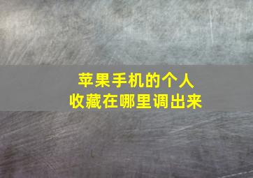 苹果手机的个人收藏在哪里调出来