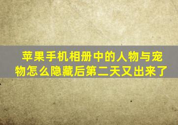 苹果手机相册中的人物与宠物怎么隐藏后第二天又出来了