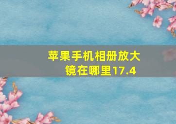 苹果手机相册放大镜在哪里17.4