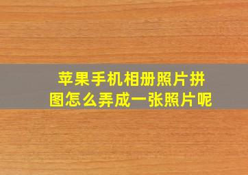 苹果手机相册照片拼图怎么弄成一张照片呢