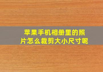 苹果手机相册里的照片怎么裁剪大小尺寸呢