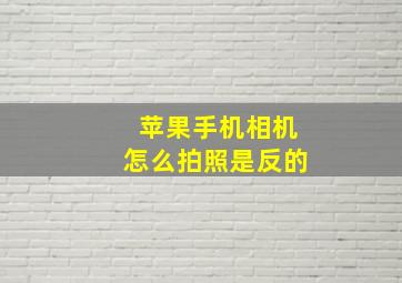 苹果手机相机怎么拍照是反的