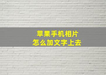 苹果手机相片怎么加文字上去