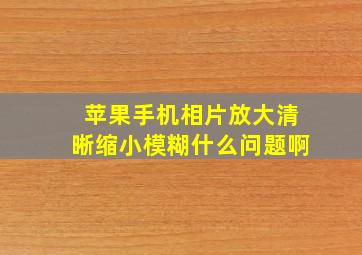 苹果手机相片放大清晰缩小模糊什么问题啊