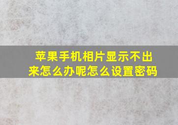 苹果手机相片显示不出来怎么办呢怎么设置密码