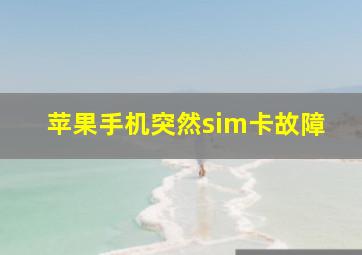 苹果手机突然sim卡故障