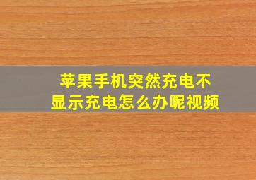 苹果手机突然充电不显示充电怎么办呢视频