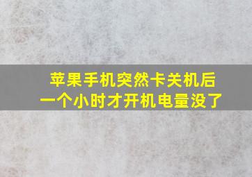 苹果手机突然卡关机后一个小时才开机电量没了