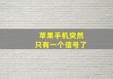 苹果手机突然只有一个信号了