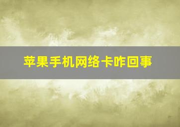 苹果手机网络卡咋回事