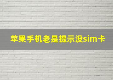 苹果手机老是提示没sim卡